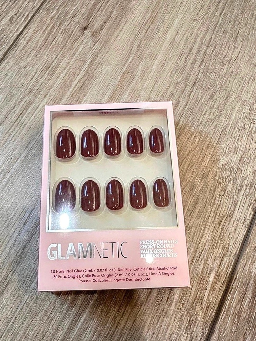 Glamnetic Bark Brown Short Round Press-On Nails
